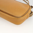LOEWE Shoulder Bag Leather Beige Gold Auth YKZ909-15
