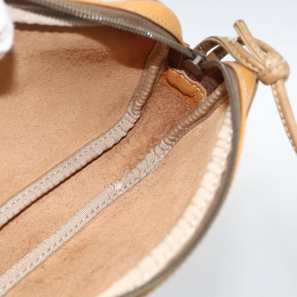 LOEWE Shoulder Bag Leather Beige Gold Auth YKZ909