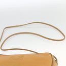 LOEWE Shoulder Bag Leather Beige Gold Auth YKZ909-8