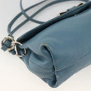 Chloe Lily Shoulder Bag Leather 2way Light Blue Silver Auth YKZ910A-13