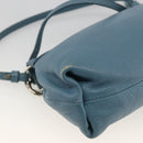 Chloe Lily Shoulder Bag Leather 2way Light Blue Silver Auth YKZ910A-15