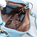 Chloe Lily Shoulder Bag Leather 2way Light Blue Silver Auth YKZ910A-19