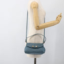 Chloe Lily Shoulder Bag Leather 2way Light Blue Silver Auth YKZ910A-23