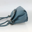 Chloe Lily Shoulder Bag Leather 2way Light Blue Silver Auth YKZ910A-4