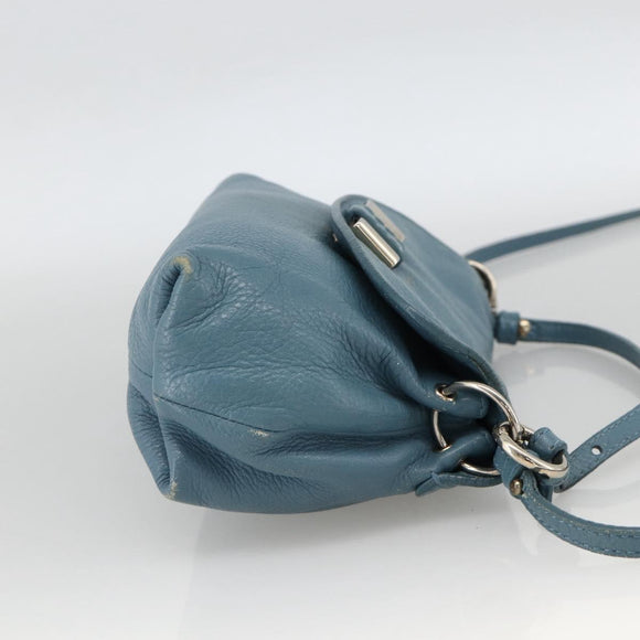 Chloe Lily Shoulder Bag Leather 2way Light Blue Silver Auth YKZ910A