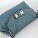 Chloe Lily Shoulder Bag Leather 2way Light Blue Silver Auth YKZ910A-6