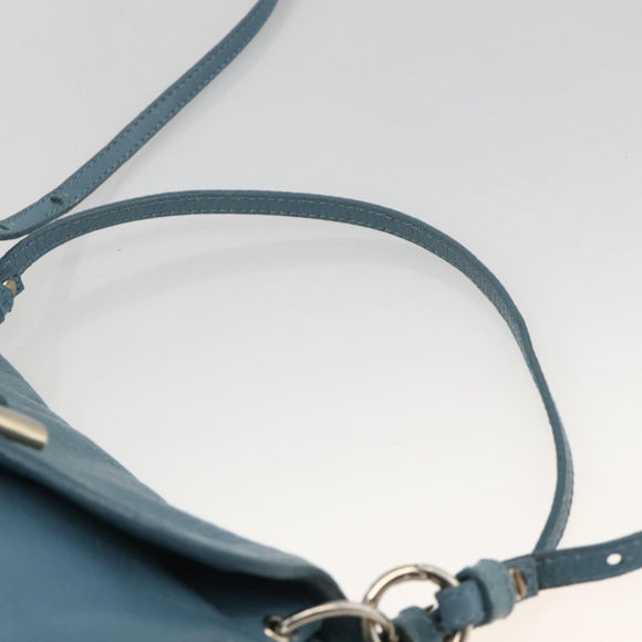 Chloe Lily Shoulder Bag Leather 2way Light Blue Silver Auth YKZ910A