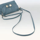 Chloe Lily Shoulder Bag Leather 2way Light Blue Silver Auth YKZ910A-9