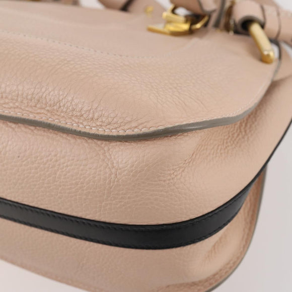 Chloe Hailey Hand Bag Leather 2way Pink Gold 02165665 Auth YKZ911A