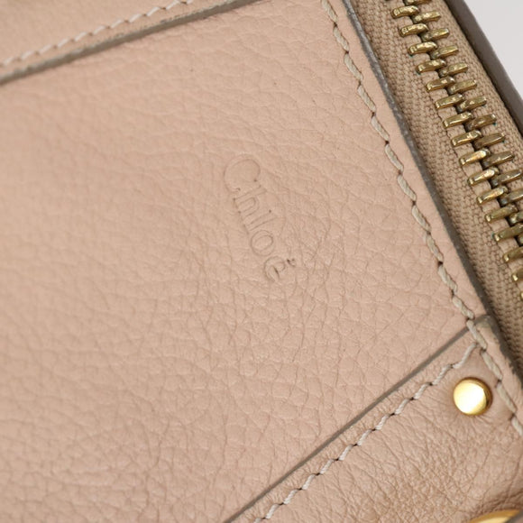 Chloe Hailey Hand Bag Leather 2way Pink Gold 02165665 Auth YKZ911A