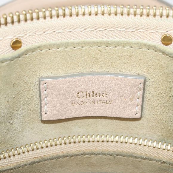 Chloe Hailey Hand Bag Leather 2way Pink Gold 02165665 Auth YKZ911A