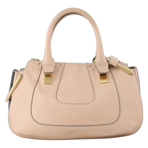 Chloe Hailey Hand Bag Leather 2way Pink Gold 02165665 Auth YKZ911A