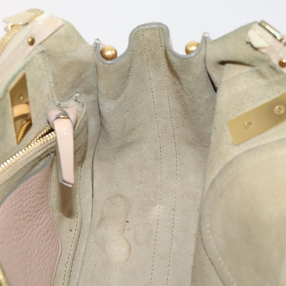 Chloe Hailey Hand Bag Leather 2way Pink Gold 02165665 Auth YKZ911A