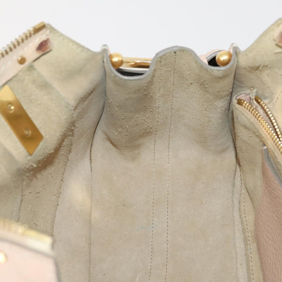 Chloe Hailey Hand Bag Leather 2way Pink Gold 02165665 Auth YKZ911A