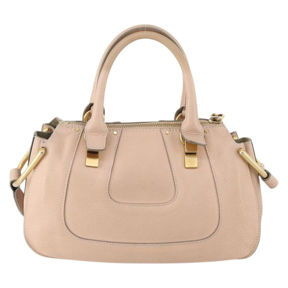 Chloe Hailey Hand Bag Leather 2way Pink Gold 02165665 Auth YKZ911A