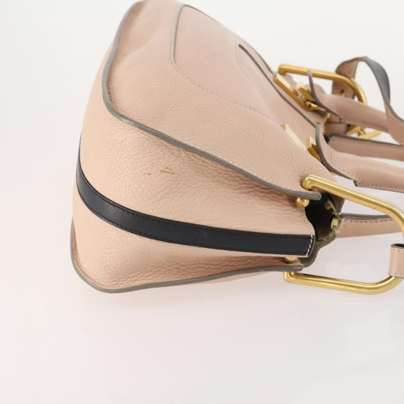 Chloe Hailey Hand Bag Leather 2way Pink Gold 02165665 Auth YKZ911A