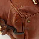 Chloe Paddington Hand Bag Leather Brown Gold Silver Auth YKZ912A-12