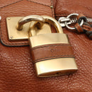Chloe Paddington Hand Bag Leather Brown Gold Silver Auth YKZ912A-14