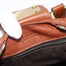 Chloe Paddington Hand Bag Leather Brown Gold Silver Auth YKZ912A-17