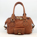 Chloe Paddington Hand Bag Leather Brown Gold Silver Auth YKZ912A-25