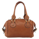 Chloe Paddington Hand Bag Leather Brown Gold Silver Auth YKZ912A-3