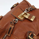 Chloe Paddington Hand Bag Leather Brown Gold Silver Auth YKZ912A-6