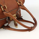 Chloe Paddington Hand Bag Leather Brown Gold Silver Auth YKZ912A-7