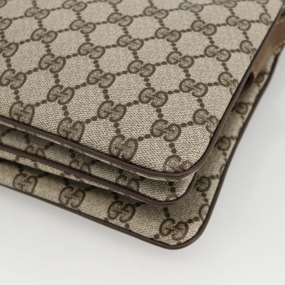 GUCCI GG Supreme Web Sherry Line Bag PVC Beige Gold 14 01 4085 Auth YKZ913