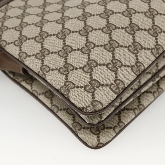 GUCCI GG Supreme Web Sherry Line Bag PVC Beige Gold 14 01 4085 Auth YKZ913