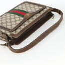 GUCCI GG Supreme Web Sherry Line Bag PVC Beige Gold 14 01 4085 Auth YKZ913-7