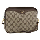 GUCCI GG Supreme Shoulder Bag PVC Beige Gold 97 02 068 Auth YKZ914-1