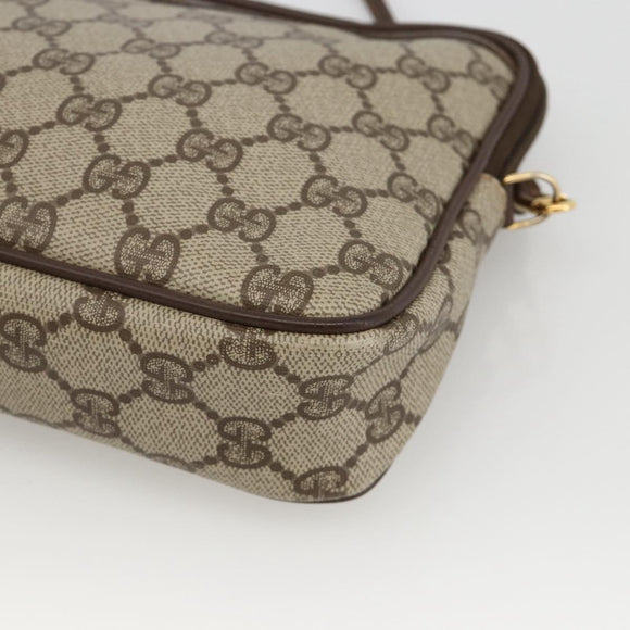 GUCCI GG Supreme Shoulder Bag PVC Beige Gold 97 02 068 Auth YKZ914