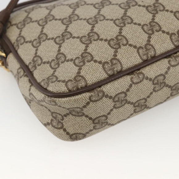 GUCCI GG Supreme Shoulder Bag PVC Beige Gold 97 02 068 Auth YKZ914