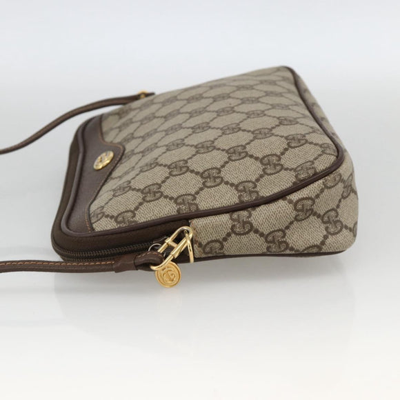 GUCCI GG Supreme Shoulder Bag PVC Beige Gold 97 02 068 Auth YKZ914