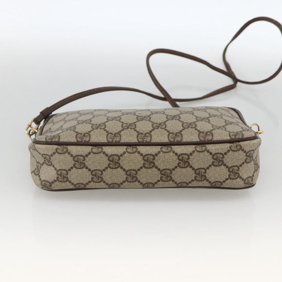 GUCCI GG Supreme Shoulder Bag PVC Beige Gold 97 02 068 Auth YKZ914