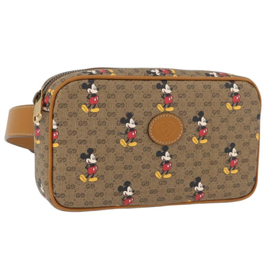 GUCCI Micro GG Supreme Disney collaboration bag PVC Beige 602695 Auth YKZ921SAM
