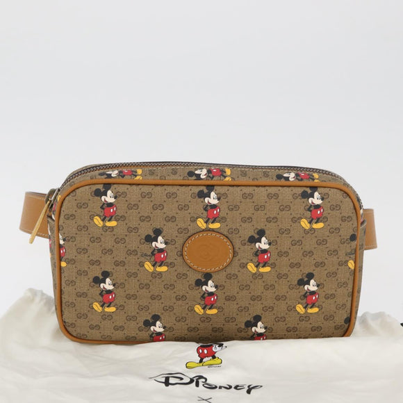 GUCCI Micro GG Supreme Disney collaboration bag PVC Beige 602695 Auth YKZ921SAM