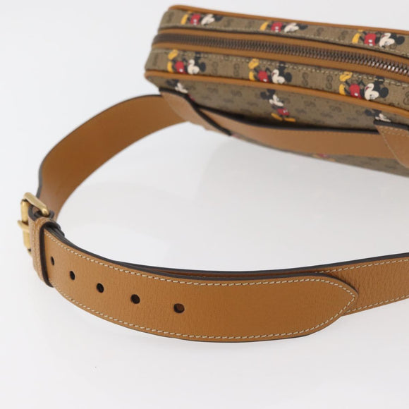 GUCCI Micro GG Supreme Disney collaboration bag PVC Beige 602695 Auth YKZ921SAM