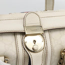 GUCCI GG Supreme Sherry Line Ophidia Hand Bag PVC White Gold 153028 Auth YKZ923-16