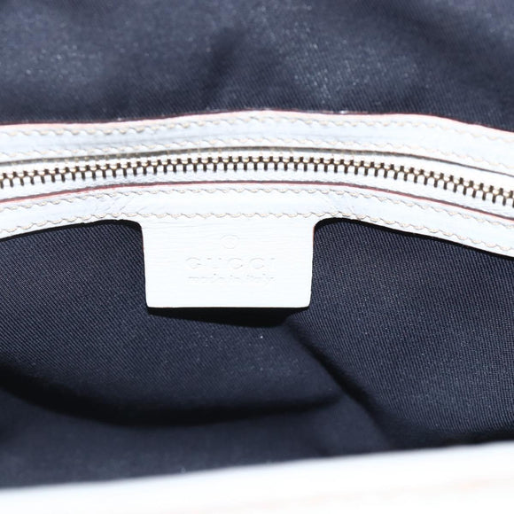 GUCCI GG Supreme Sherry Line Ophidia Hand Bag PVC White Gold 153028 Auth YKZ923