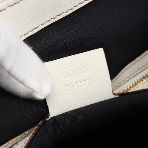 GUCCI GG Supreme Sherry Line Ophidia Hand Bag PVC White Gold 153028 Auth YKZ923