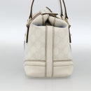 GUCCI GG Supreme Sherry Line Ophidia Hand Bag PVC White Gold 153028 Auth YKZ923-4