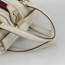 GUCCI GG Supreme Sherry Line Ophidia Hand Bag PVC White Gold 153028 Auth YKZ923-7