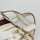 GUCCI GG Supreme Sherry Line Ophidia Hand Bag PVC White Gold 153028 Auth YKZ923-8