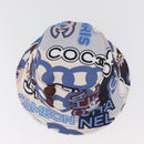 CHANEL Hat Cotton White CC Auth YKZ930M-7