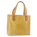 LOUIS VUITTON Monogram Vernis Houston Hand Bag Beige M91004 LV Auth YKZ943-1