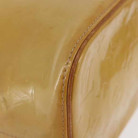 LOUIS VUITTON Monogram Vernis Houston Hand Bag Beige M91004 LV Auth YKZ943