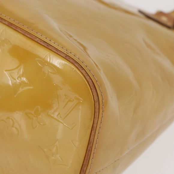 LOUIS VUITTON Monogram Vernis Houston Hand Bag Beige M91004 LV Auth YKZ943