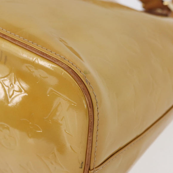 LOUIS VUITTON Monogram Vernis Houston Hand Bag Beige M91004 LV Auth YKZ943