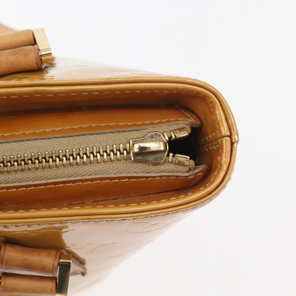 LOUIS VUITTON Monogram Vernis Houston Hand Bag Beige M91004 LV Auth YKZ943